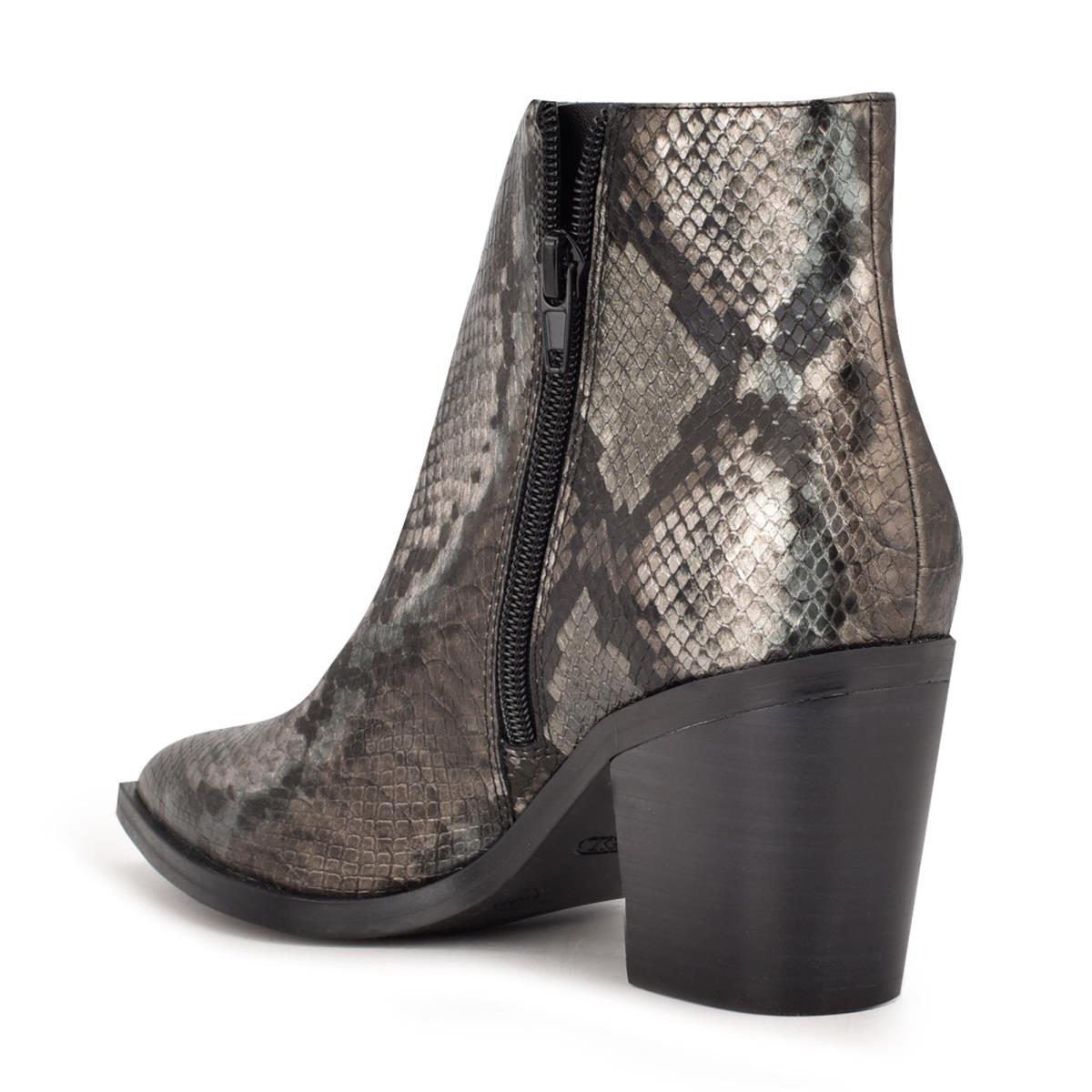 Nine West Wearit Block Heel Kängor Dam Ormskinn | 0953RNEWS