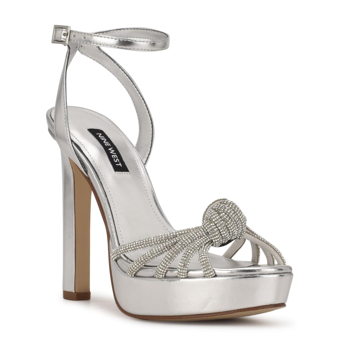 Nine West Wowzz Platform Finsandaler Dam Silver | 0241JEFIG