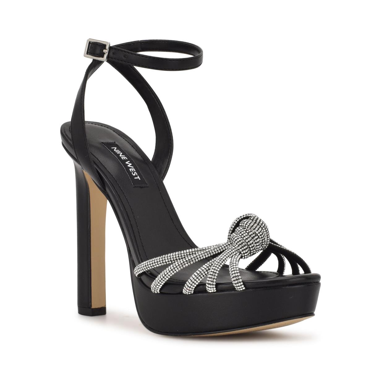 Nine West Wowzz Platform Finsandaler Dam Svarta | 0382VKQWN