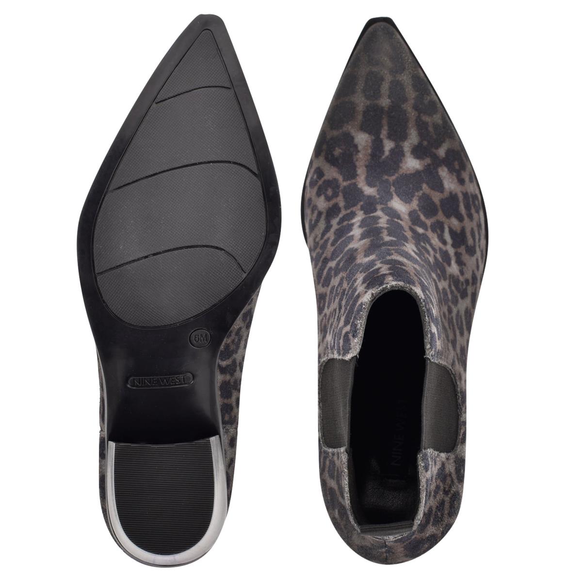 Nine West Wyllis Block Heel Kängor Dam Grå Leopard | 0154PLCZQ