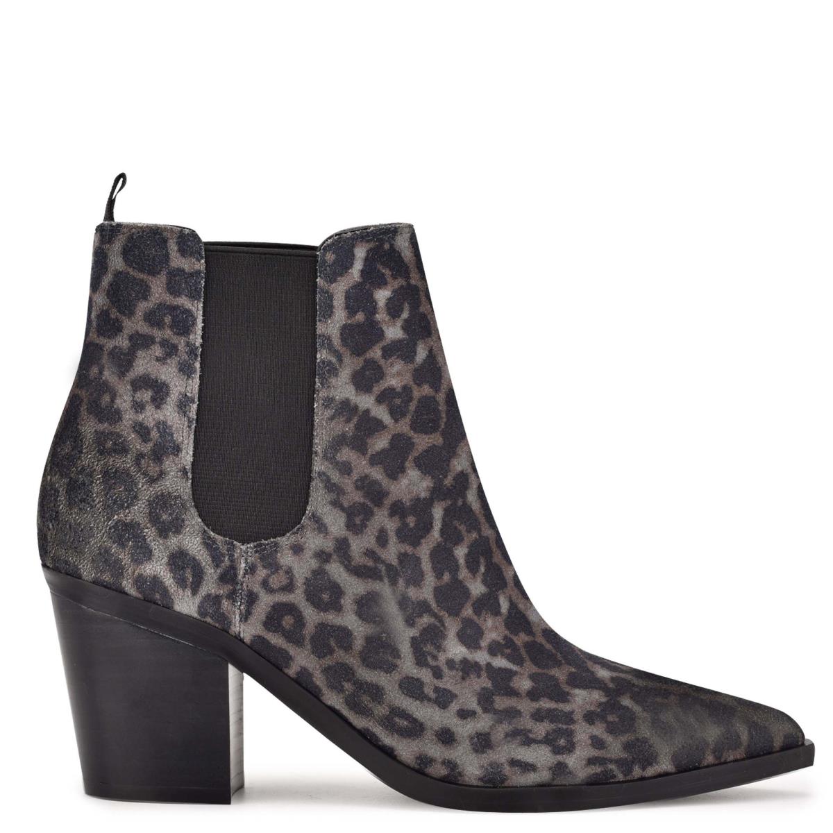 Nine West Wyllis Block Heel Kängor Dam Grå Leopard | 0154PLCZQ