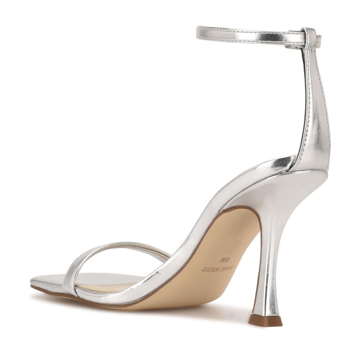 Nine West Yess Ankle Sandaler Med Rem Dam Silver | 6945JBHUF