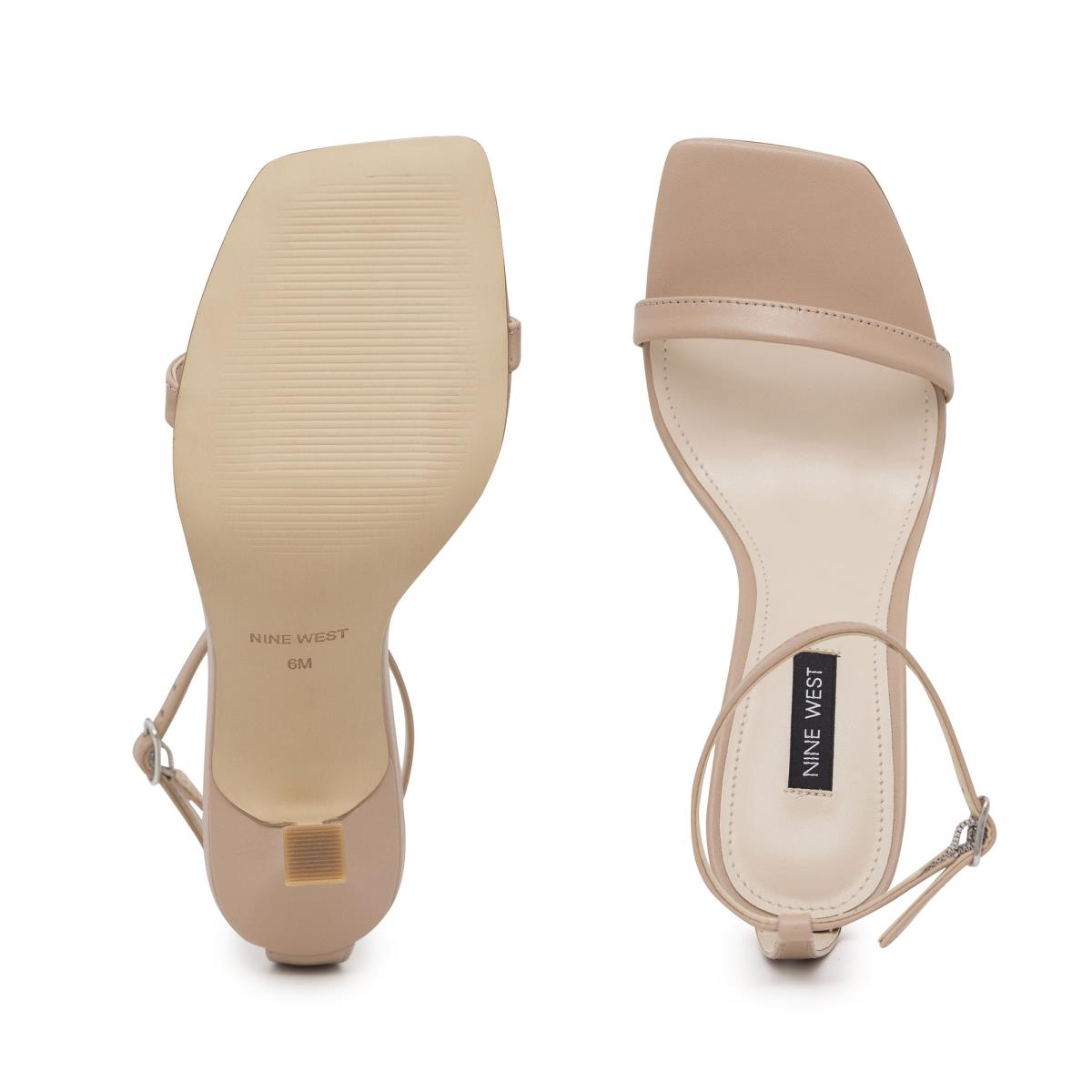 Nine West Yess Ankle Sandaler Med Rem Dam Beige | 9817PFVYR