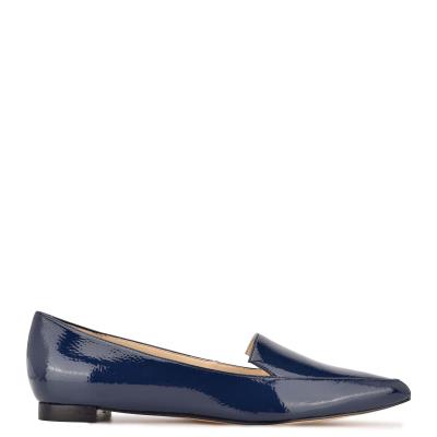 Nine West Abay Smoking Flats Dam Blå | 6582DSOJX