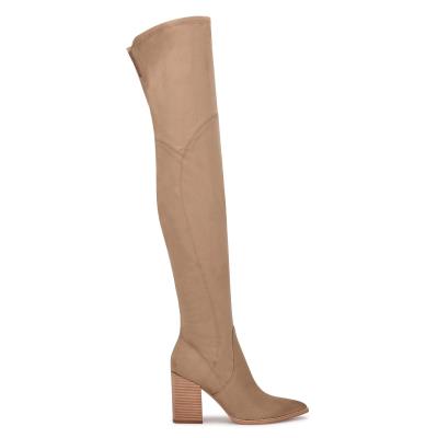 Nine West Barret Over The Knee Lackstövlar Dam Ljusbeige | 1290KAYPF