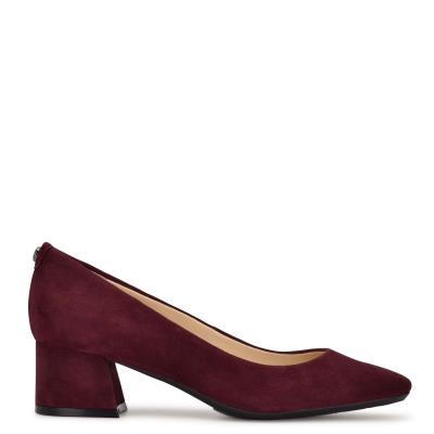 Nine West Cloe 9x9 Block Heel Pumps Dam Vinröda | 9162FDTLV