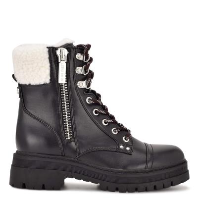 Nine West Pike Combat Lug Sole Kängor Dam Svarta | 4260YVJZT