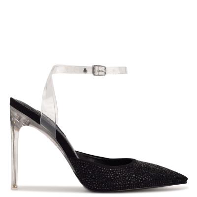 Nine West Sparkel Ankle Rem Pumps Dam Svarta | 1908IHSYL