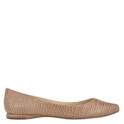 Nine West Speakup Almond Tå Ballerina Dam Aprikos Ormskinn | 1275JXRGA