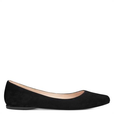 Nine West Speakup Almond Tå Flats Dam Svarta | 6532OHLIC