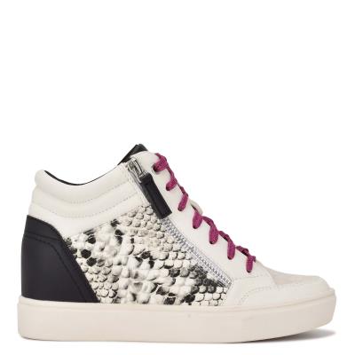 Nine West Tons High Top Hidden Kilklack Sneakers Sneakers Dam Vita Ormskinn | 0759CJUVT