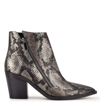 Nine West Wearit Block Heel Kängor Dam Ormskinn | 0953RNEWS